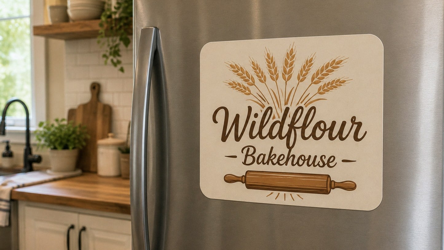 Custom printed fridge clings with logo